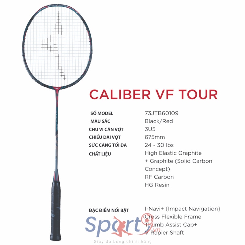 MIZUNO VỢT CẦU LÔNG MIZUNO CALIBER VF TOUR ĐEN | Sport9 Việt Nam