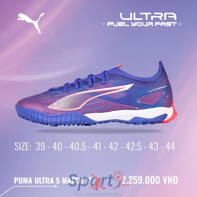 PUMA Ultra 5 Match TT - Tím Than - 107892-01