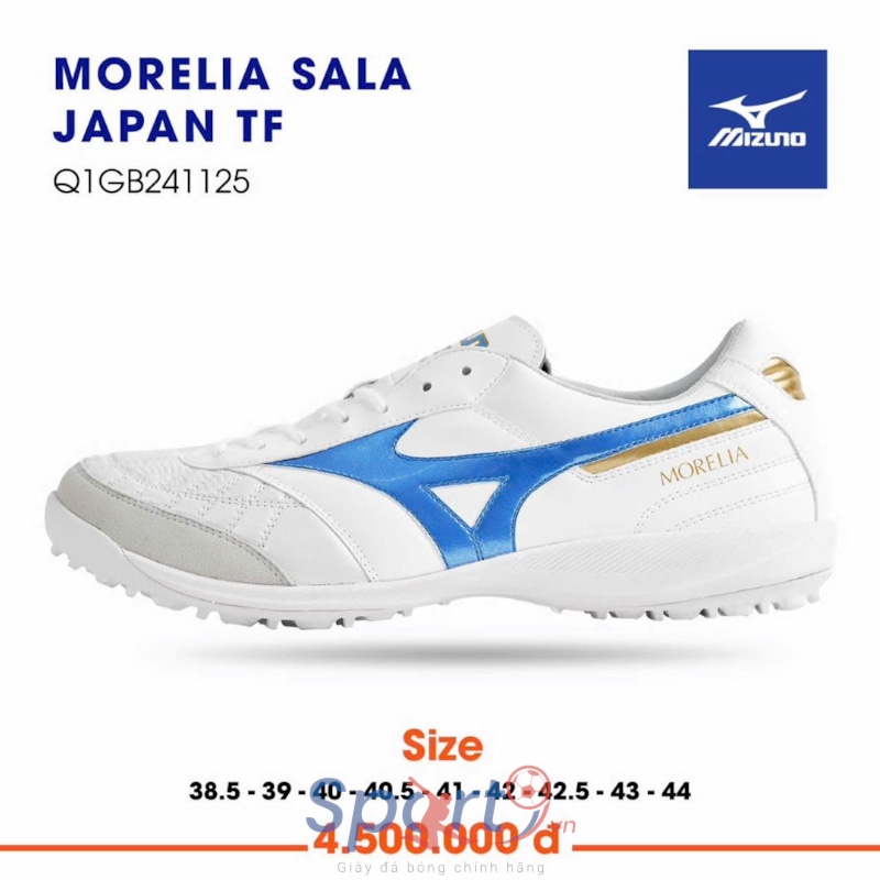 Mizuno Morelia Sala Japan TF - Trắng/Xanh - Q1GB241125