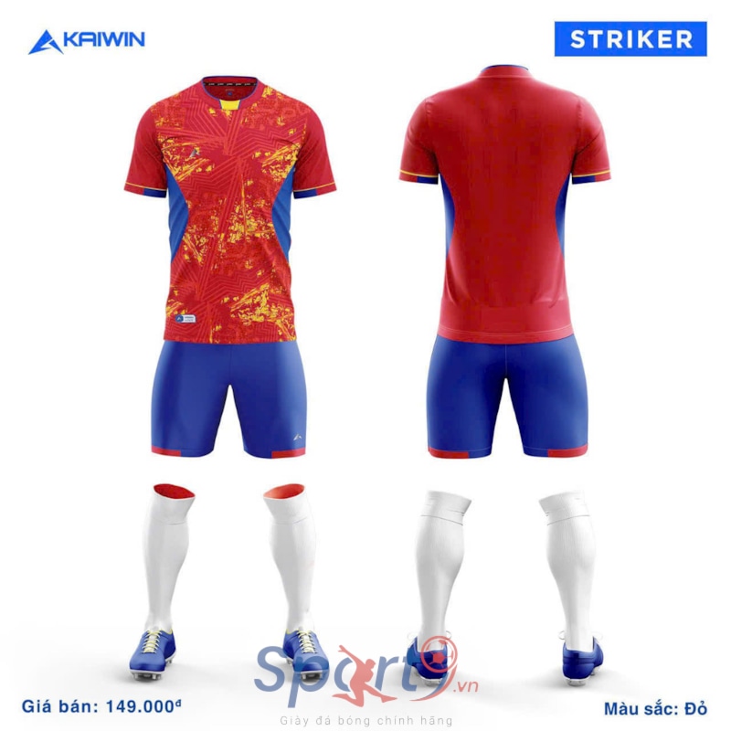 BỘ QUẦN ÁO BÓNG ĐÁ  KAIWIN STRIKER ĐỎ XANH