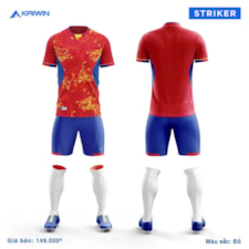 BỘ QUẦN ÁO BÓNG ĐÁ  KAIWIN STRIKER ĐỎ XANH